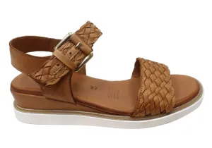 Orizonte Queni Womens Comfortable European Leather Wedge Sandals Outdoor shoes Dressy Wear