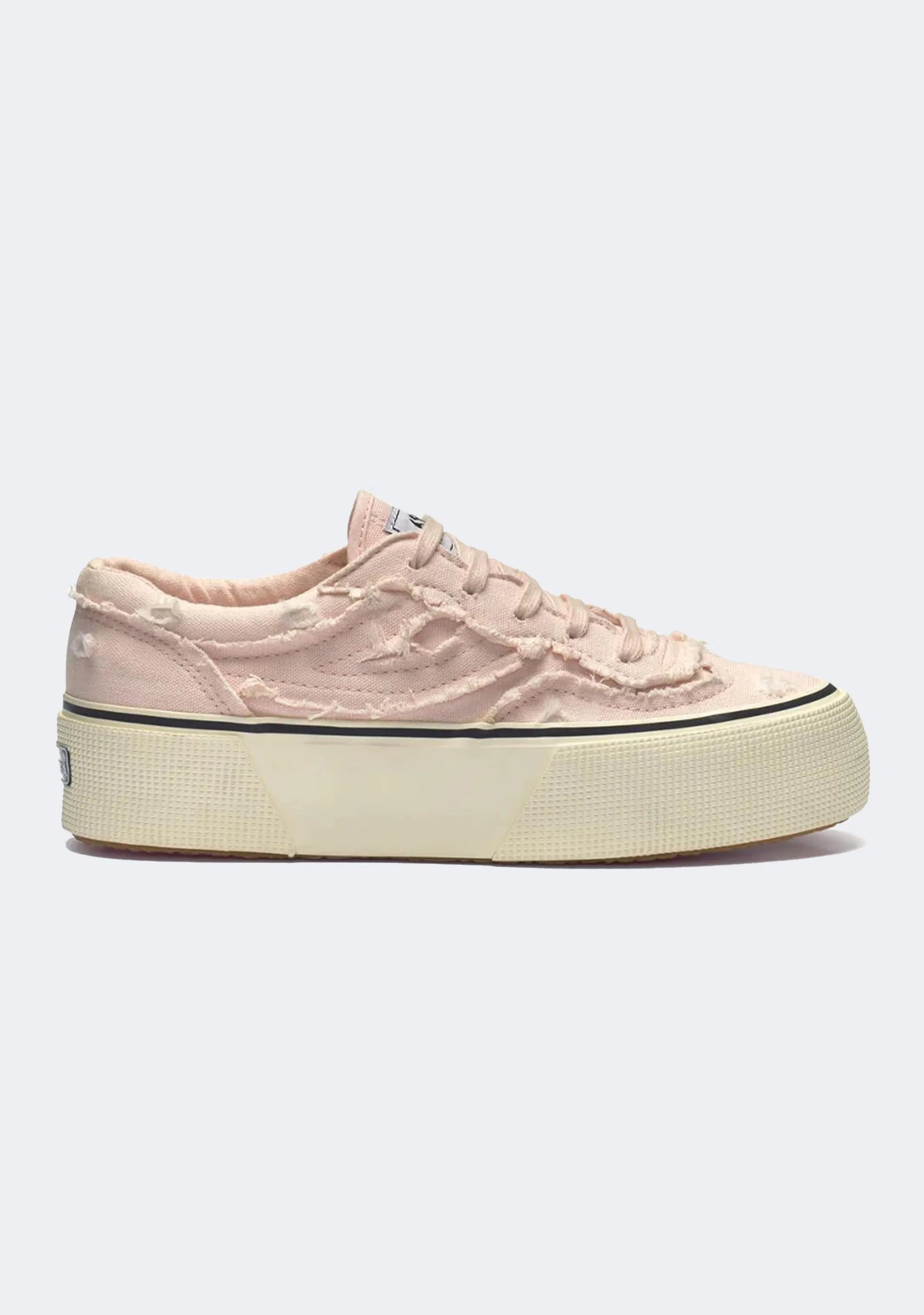 Superga 3041 Revolley Fringed Stone Washed Platform Queen Fit Anti Odor Busy Professionals