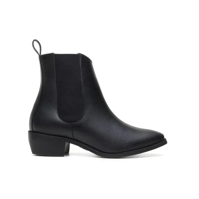 Casual Outfit Cushioned Step Functional Minimalist 'Marcela II?? Women's Vegan Chelsea Boot by Ahimsa - Black