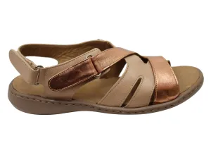 Opananken Larra Womens Comfortable Brazilian Leather Sandals Breath Panel