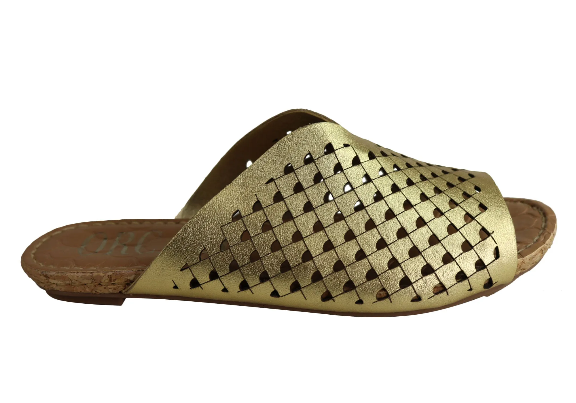 Orcade Natalie Womens Comfort Leather Slides Sandals Made In Brazil Flexible Travel Sandals Daily Essentials