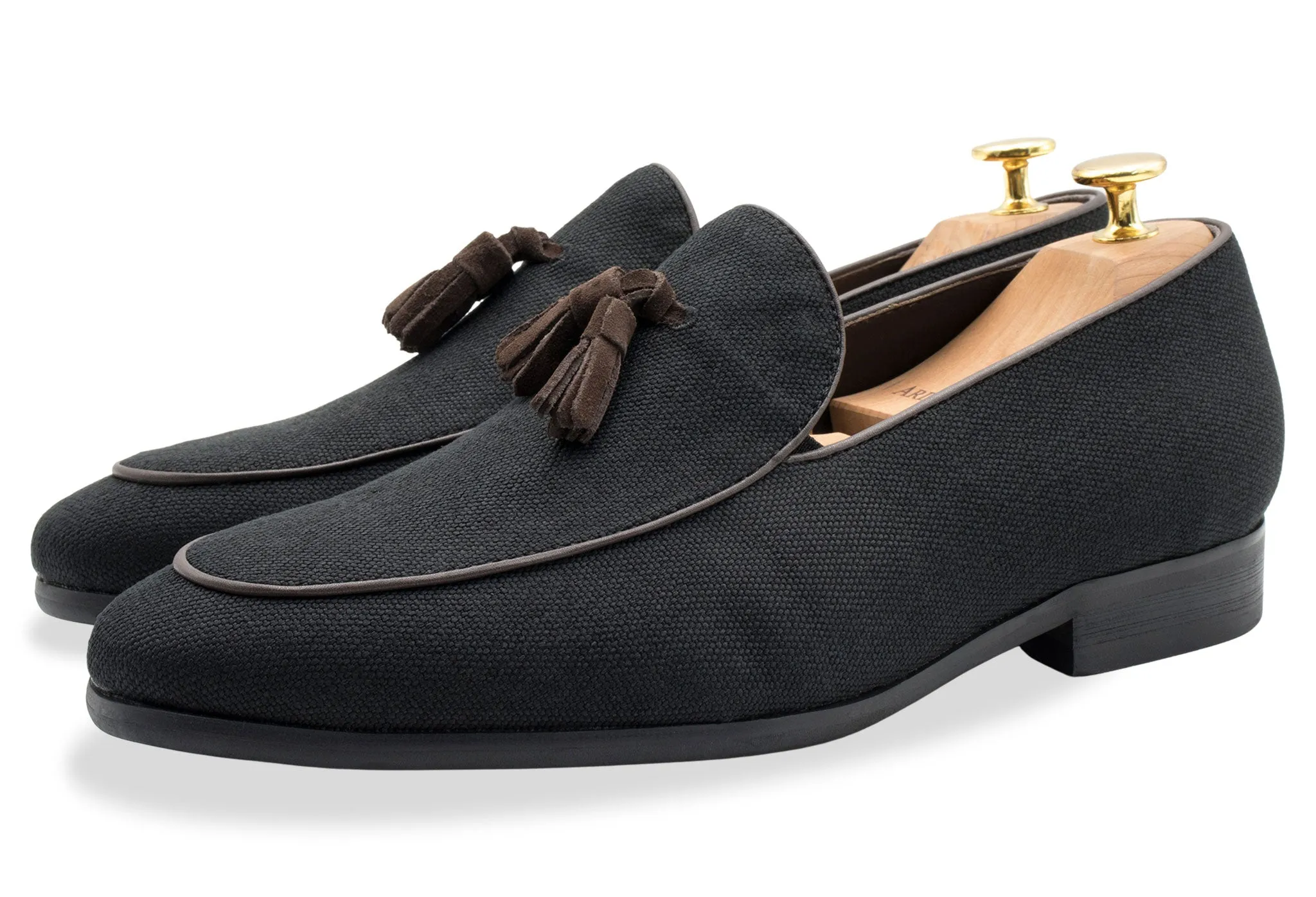 Rafael Black Tassel Belgian Loafer Cold Guard