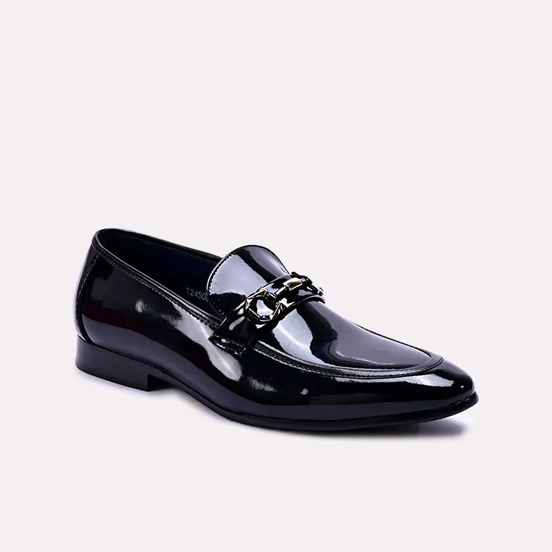 Elliot Black Glossy Dress Shoes 0111060 Classic Design Mono Tone