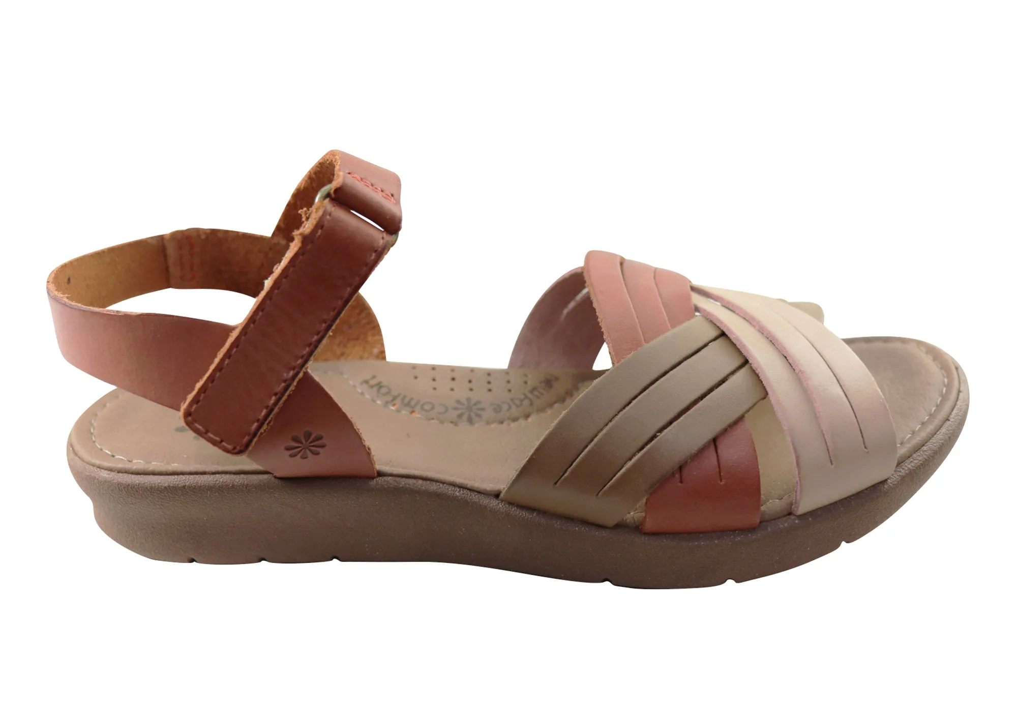 New Face Bellis Womens Comfortable Leather Sandals Made In Brazil Summer Comfort
