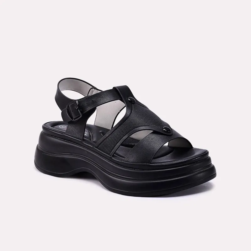 Black Casual Sandal 0421580 Smooth Surface