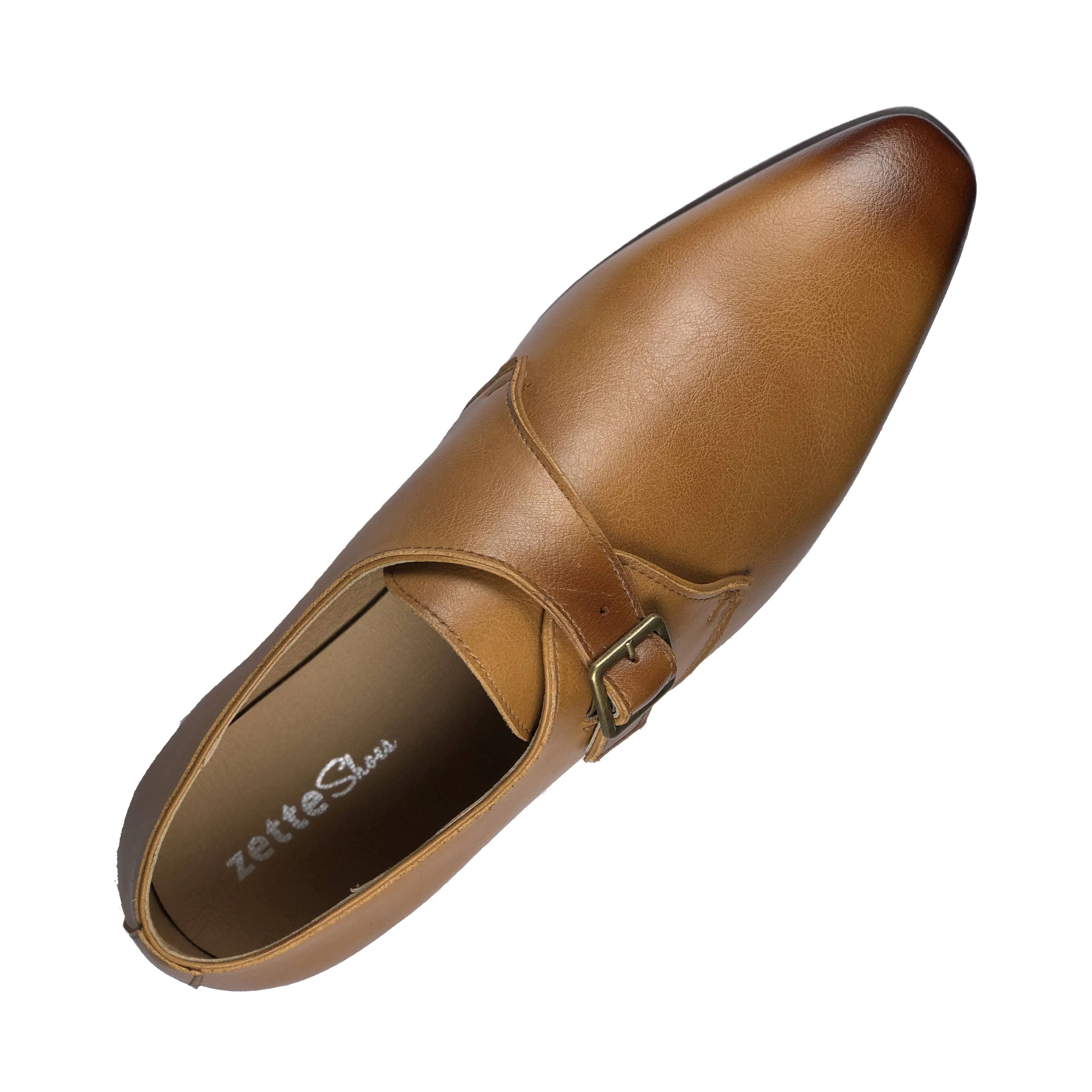 Silk Feel 'Pierre 2' Vegan Monk Shoe by Zette Shoes - Tan