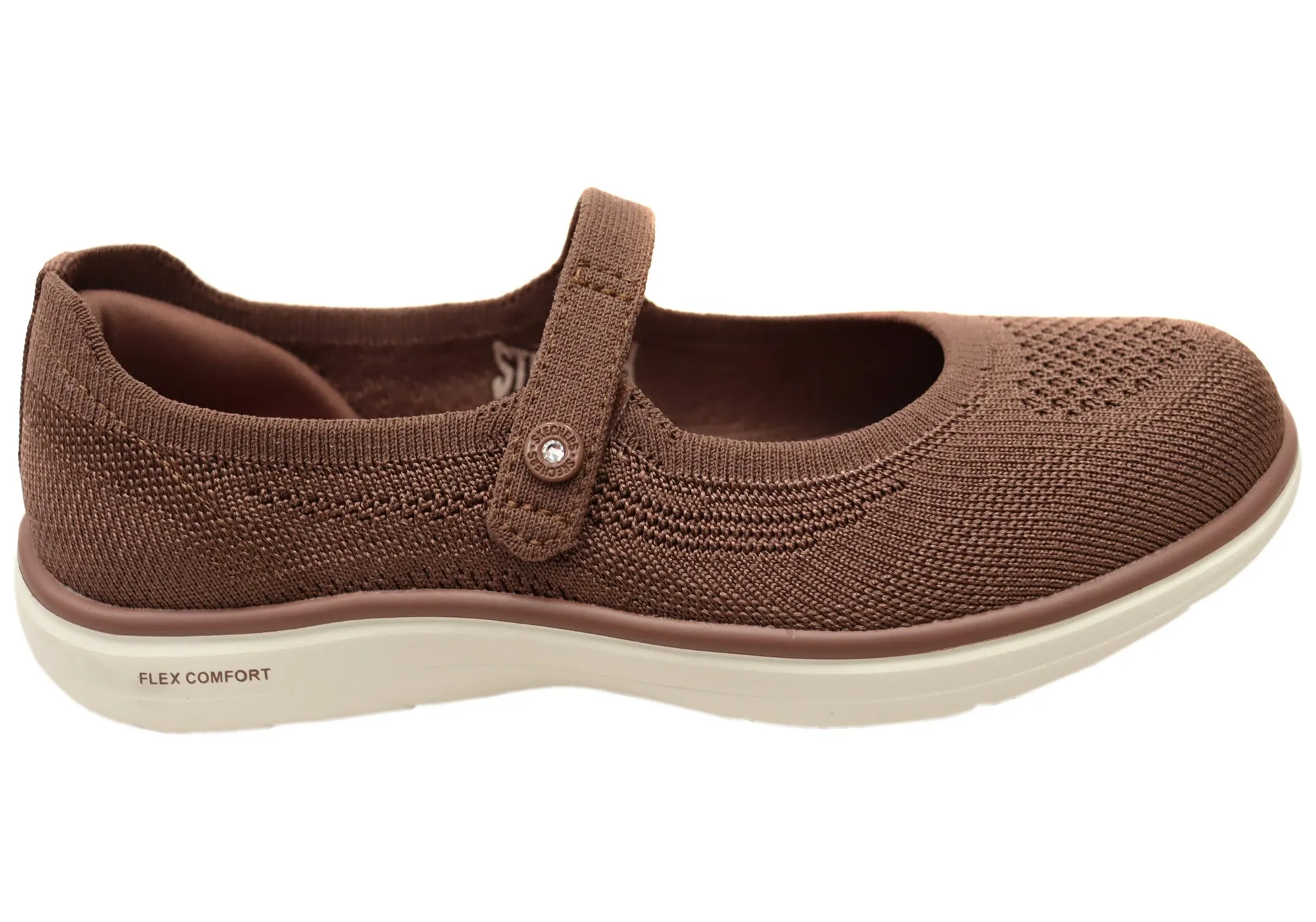 Dark Edge Fire Red Skechers Womens On The Go Flex Radiant Sweet Pea Mary Jane Shoes