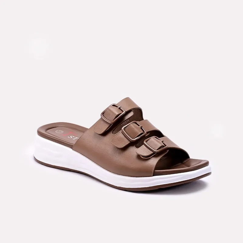 Womens Brown Casual Slippers 0413375 Garden Walk