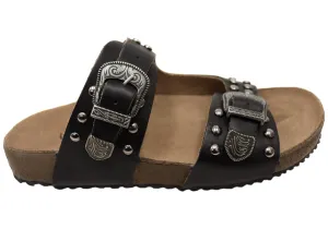 Sandal Replacements Casual Footwear for Travel Via Paula Renee Womens Leather Comfort Slides Sandals Made in Brazil
