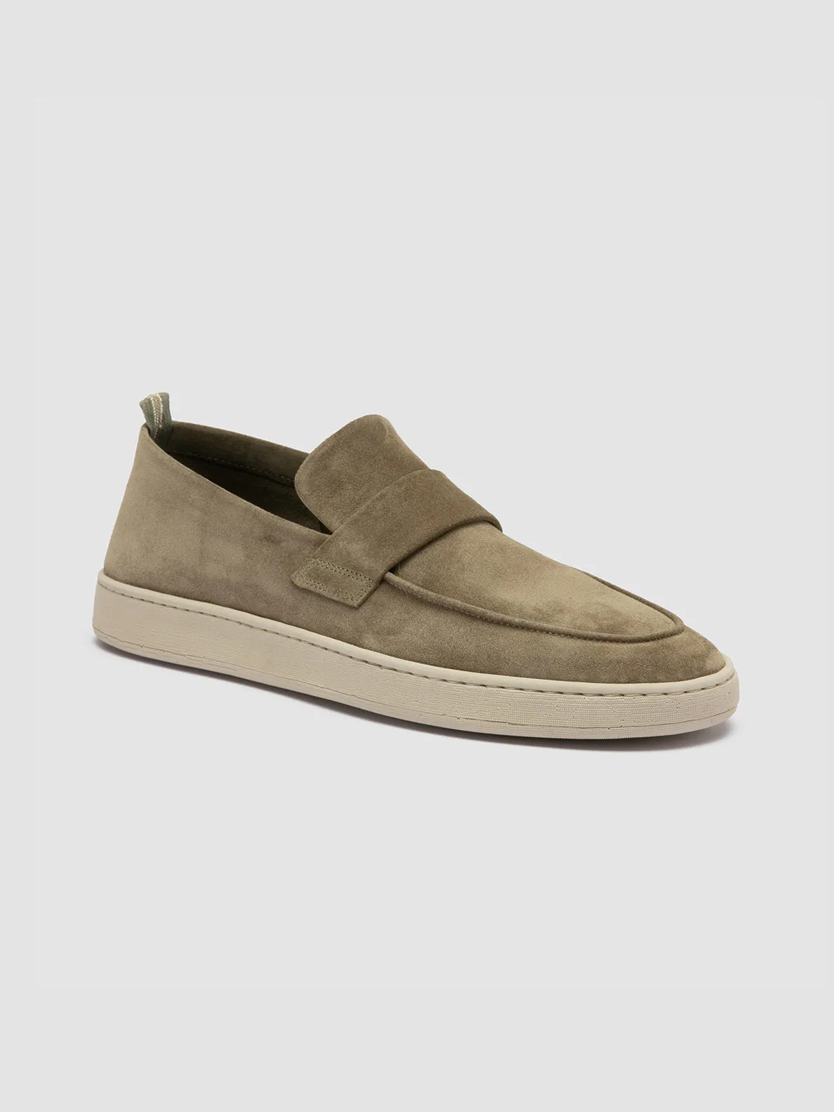 HERBIE 001 - Taupe Suede Penny Loafers Throw Step