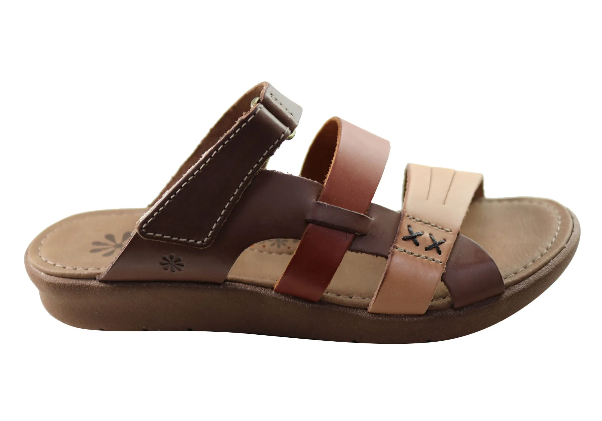 breathable materials New Face Soma Womens Comfort Leather Slides Sandals Made In Brazil