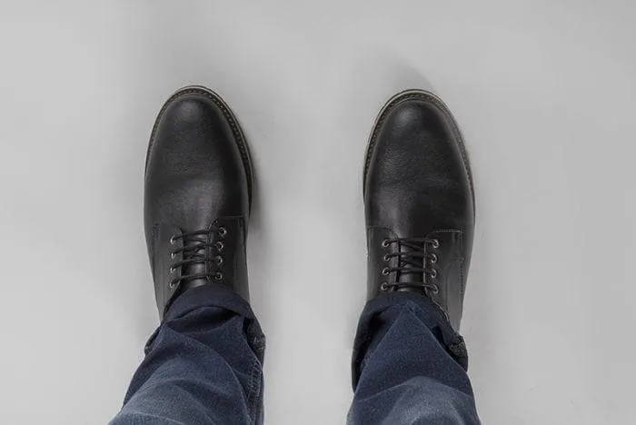 'David' men's derby shoe by Ahimsa - black Spring Bloom Classic Base