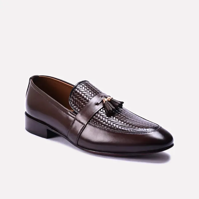 Quest Brown Formal Tassel Shoes 0111144 Control Edge