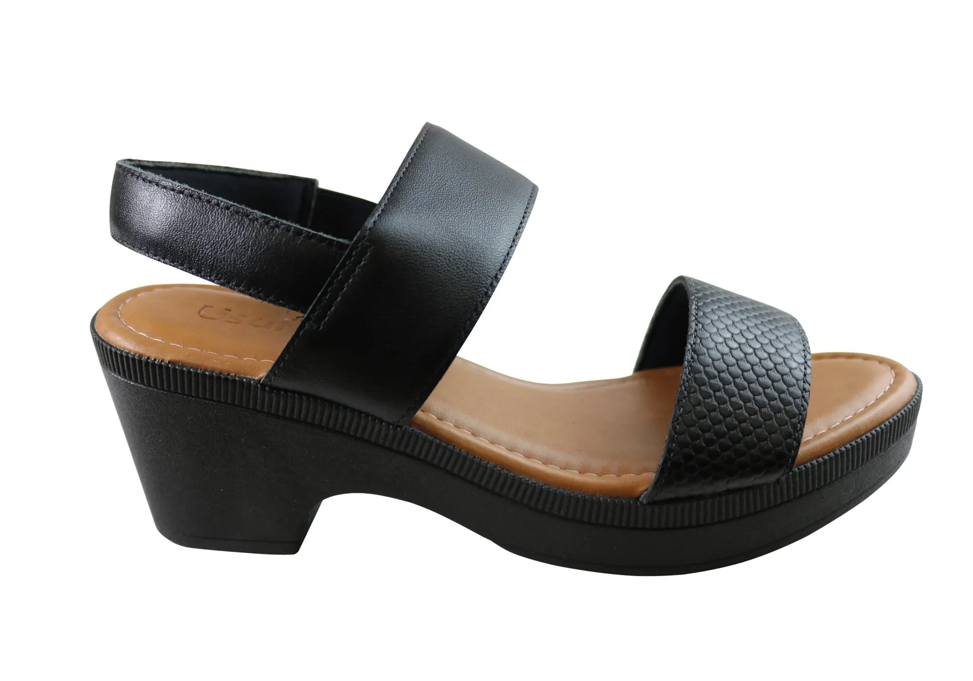 Soft Cushioned Footwear Cloud Feel Usaflex Kim Womens Comfortable Leather Sandals Made In Brazil
