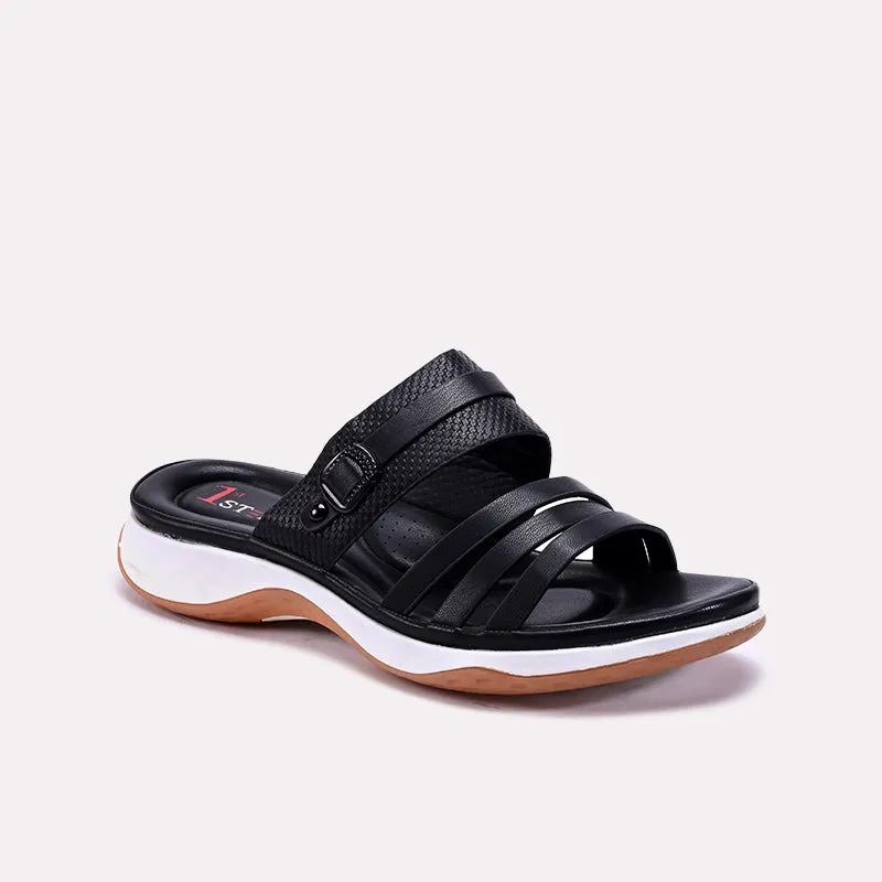 Low Maintenance Durable Footwear Design Black Comfy Casual Slippers 0412736