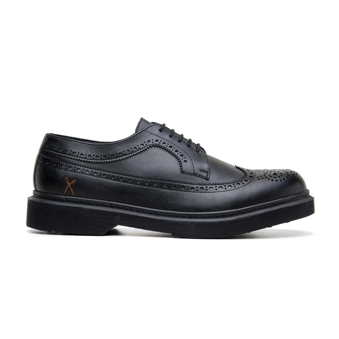 Easy To Clean 'Brogue UK' vegan lace-up shoe by King55 - black