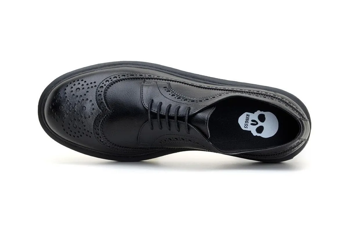 'Brogue UK' vegan lace-up shoe by King55 - black Surf Mode