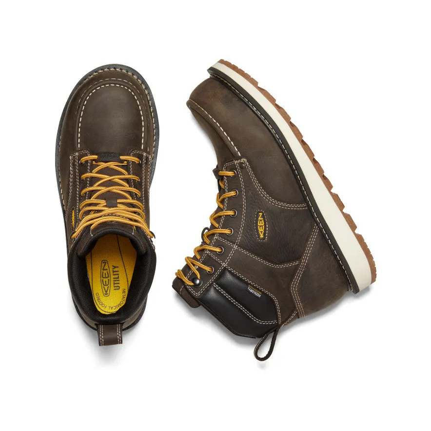 Men's Cincinnati 6" Waterproof Boot (Carbon Toe)  |  Dark Chocolate/Sandshell Versatile Comfort Backing