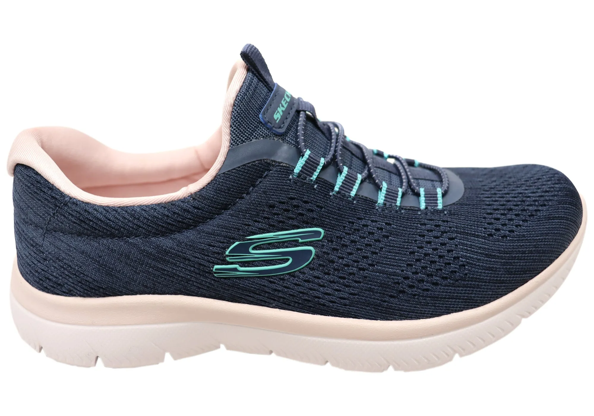 Photo Glam Skechers Womens Summits Fun Flair Comfortable Slip On Shoes