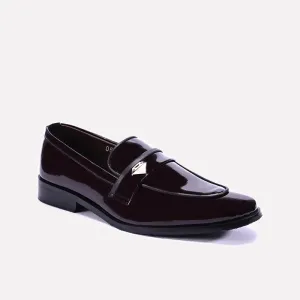 Stable Structure Chesterfield Maroon Slip On Formal Loafers 0111136