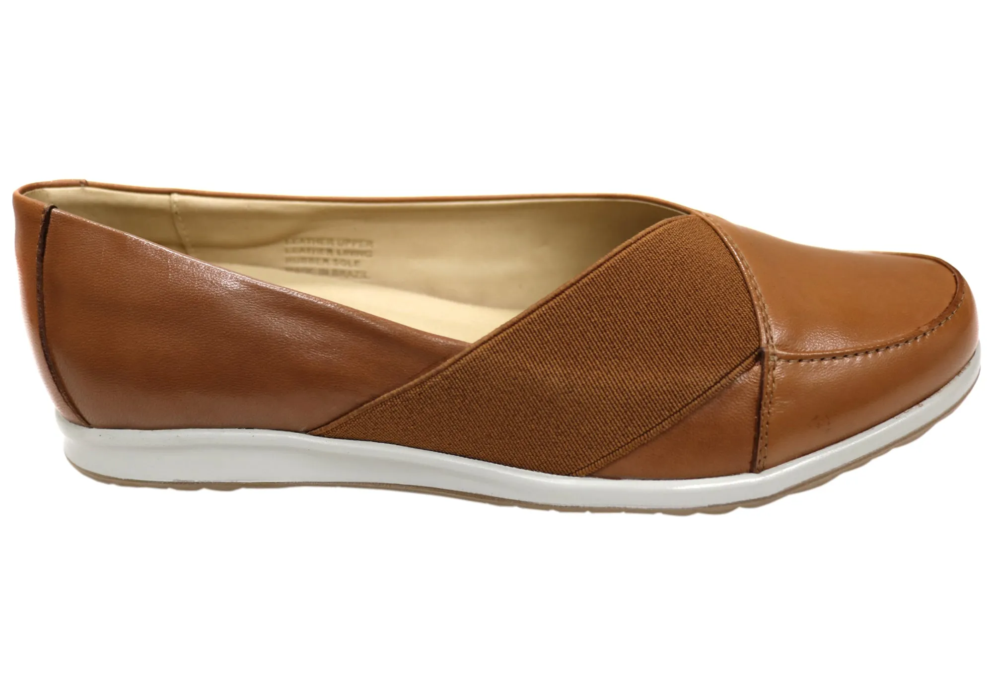 Flexible Design Light Run Opananken Tatum Womens Comfortable Brazilian Leather Flats Shoes
