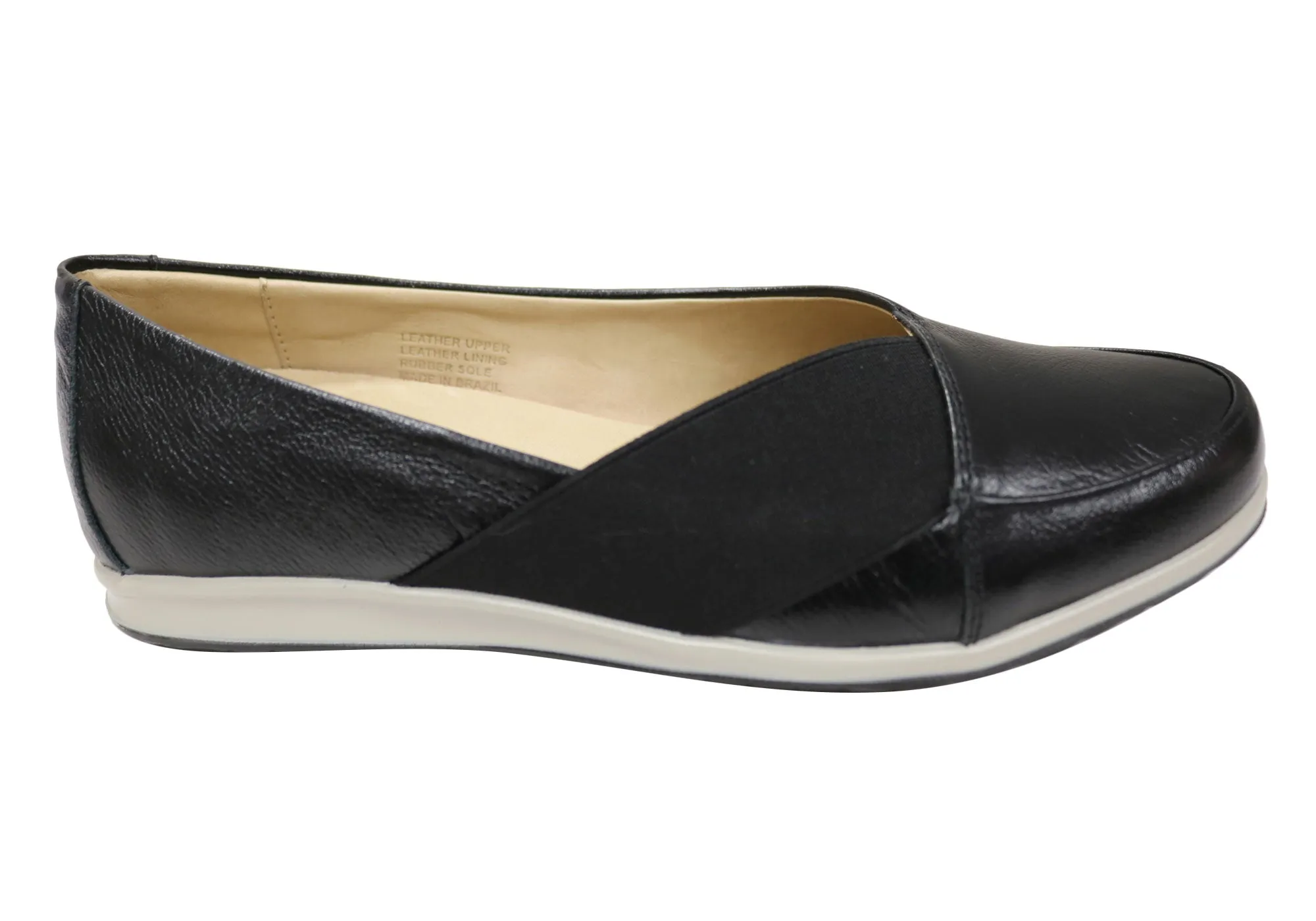 Opananken Tatum Womens Comfortable Brazilian Leather Flats Shoes Family Fit Toe box