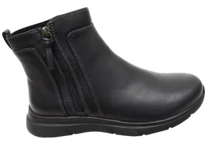 Sleek Style Comfortiva Maxine Womens Comfortable Wide Fit Leather Ankle Boots