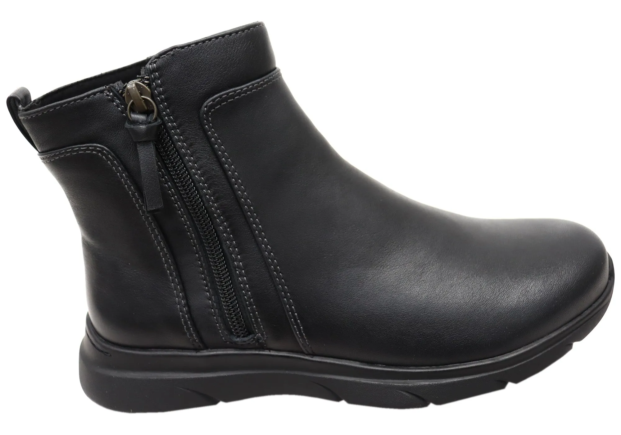 Sleek Style Comfortiva Maxine Womens Comfortable Wide Fit Leather Ankle Boots