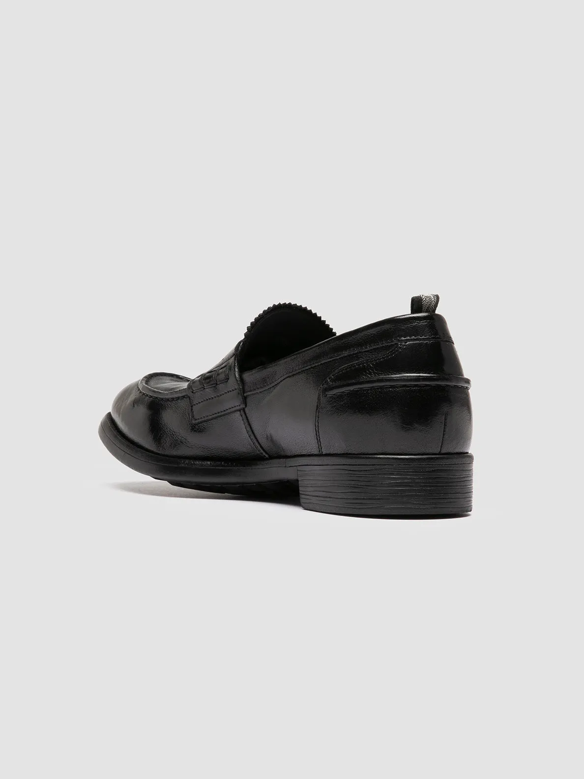 CHRONICLE 056 - Black Leather Penny Loafers Simple Vibes Pull Tab