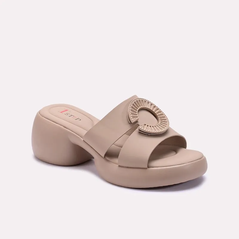 Fawn Chunky Heel Casual Slippers 0413242 Stay Relaxed Maximum Durability