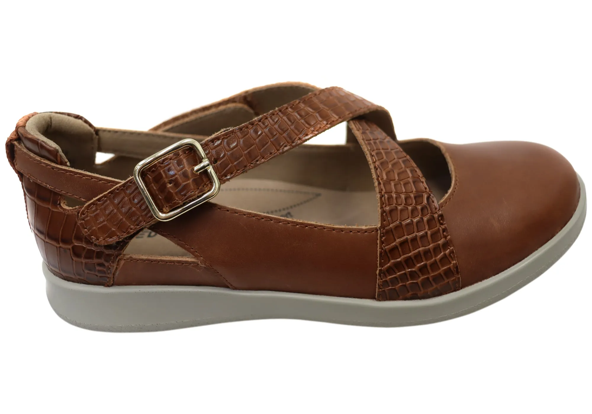 Homyped Sierra Cage Womens Supportive Leather Mary Jane Shoes Breathable Upper Velvet Rich