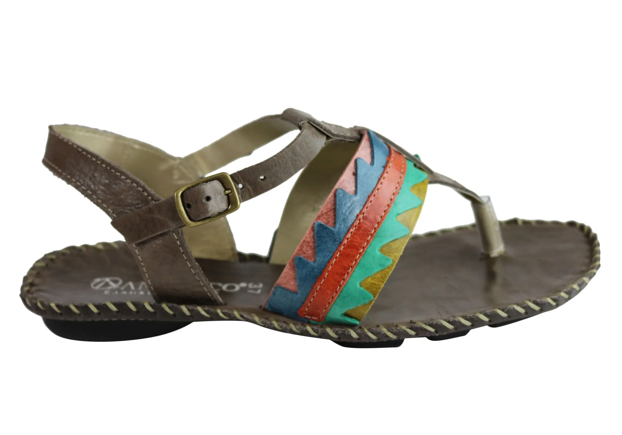 light shoes Andacco Kamby Womens Comfortable Leather Flat Sandals Made In Brazil
