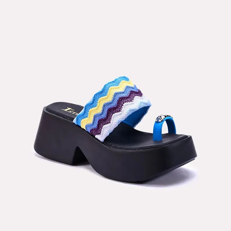 Sheridan Blue Chunky Casual Slippers 0412713 Effortless Sandal Fit Comfortable Fit System