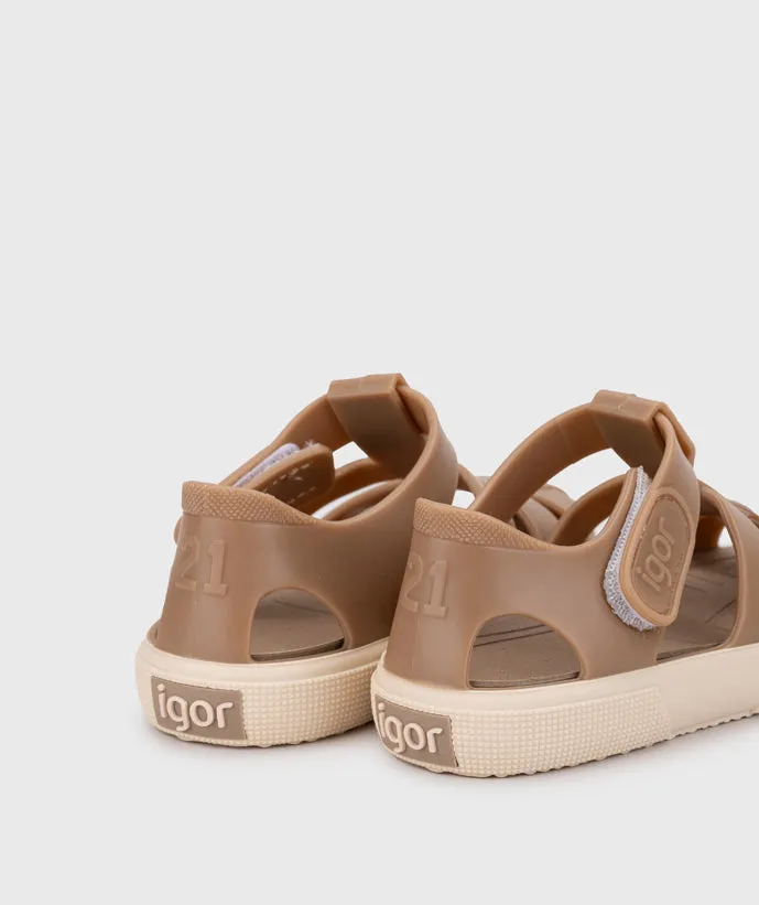 Adjustable Design Chic Practical Igor Boy's And Girl's Bay Sandals - Taupe