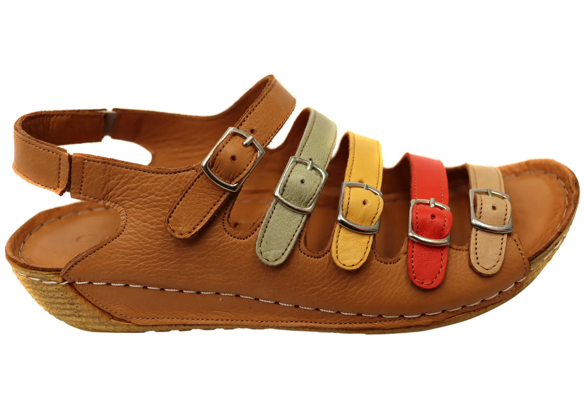 Classic Choice Smooth Surface Orizonte Burano Womens European Comfortable Leather Sandals