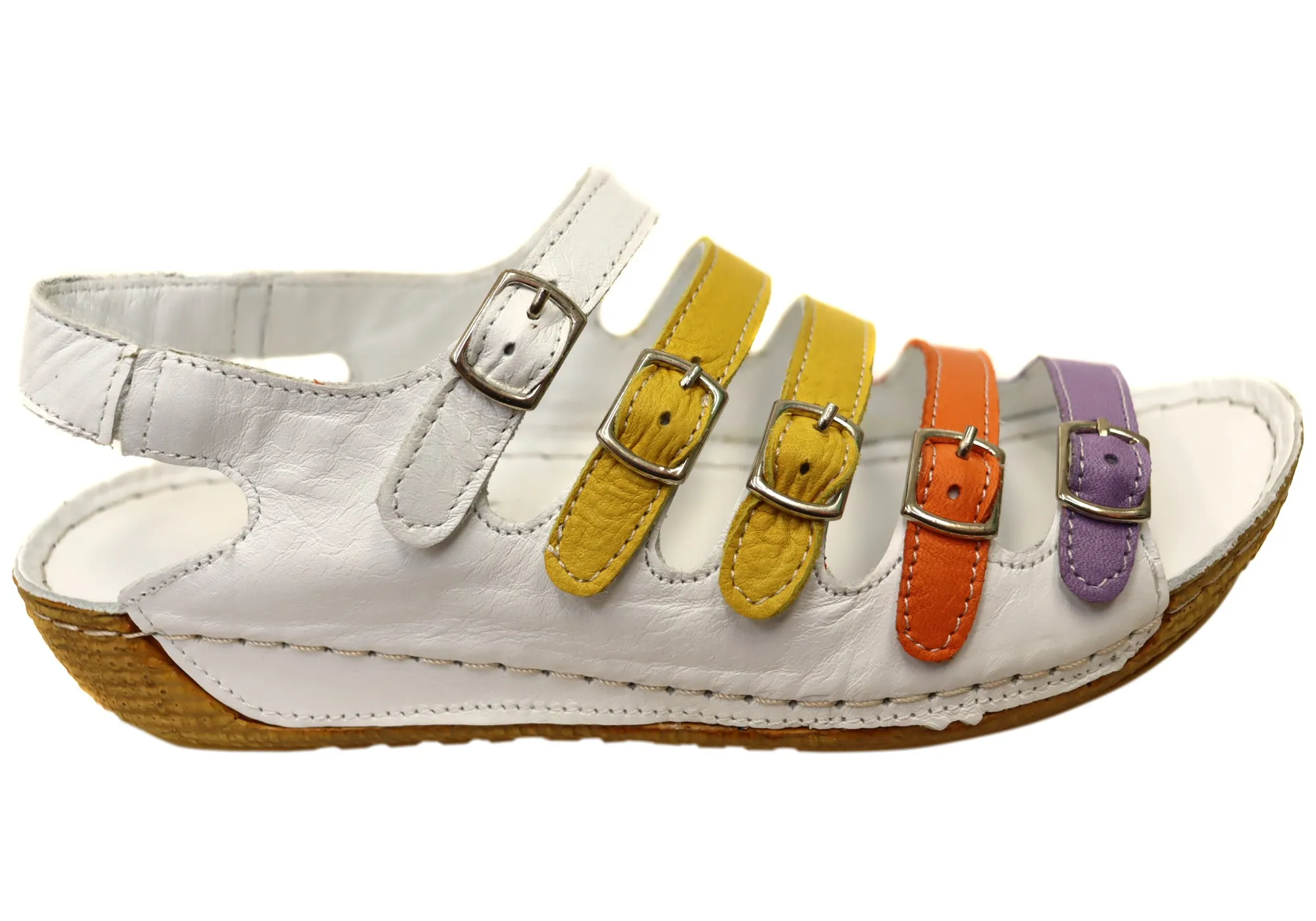 Orizonte Burano Womens European Comfortable Leather Sandals EVA sole