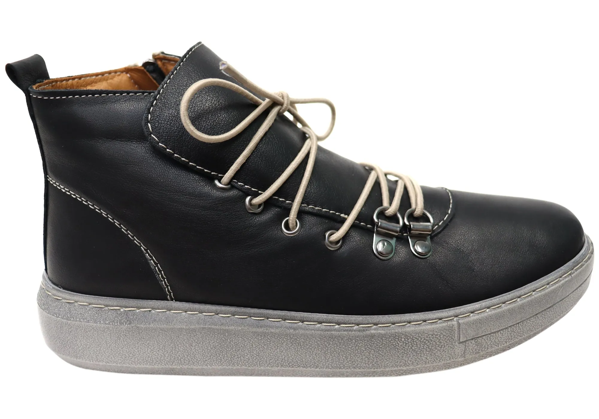 Smooth Surface Orizonte Avalon Womens European Comfortable Leather Ankle Boots