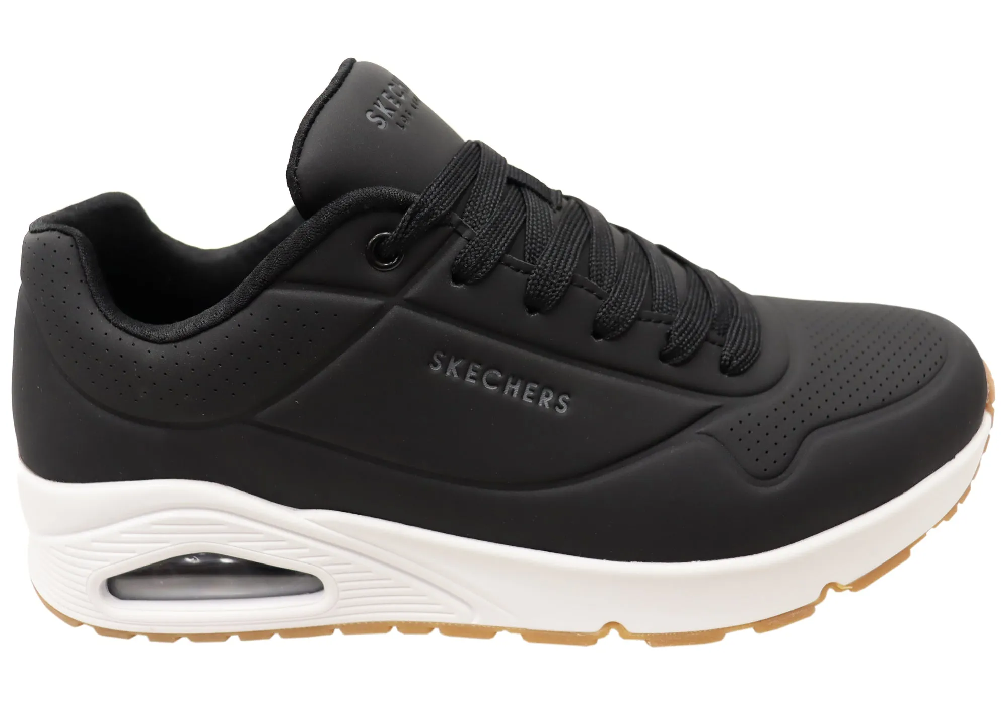 Skechers Mens Uno Stand On Air Lace Up Memory Foam Shoes Fit Soft Move Naturally