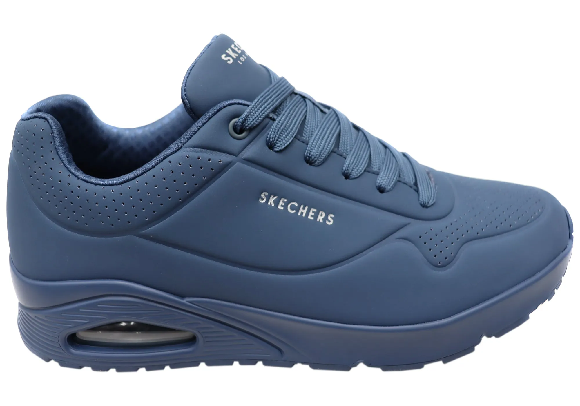 Zipper Closure Skechers Mens Uno Stand On Air Lace Up Memory Foam Shoes