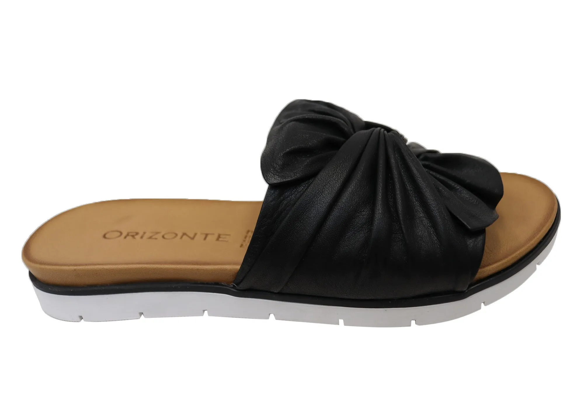 Outdoor Use Orizonte Mistiq Womens European Leather Comfortable Slides Sandals
