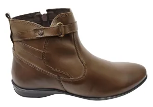 Perlatto Lane Womens Comfortable Leather Ankle Boots Made In Brazil Crisp Finish Anti-fungal