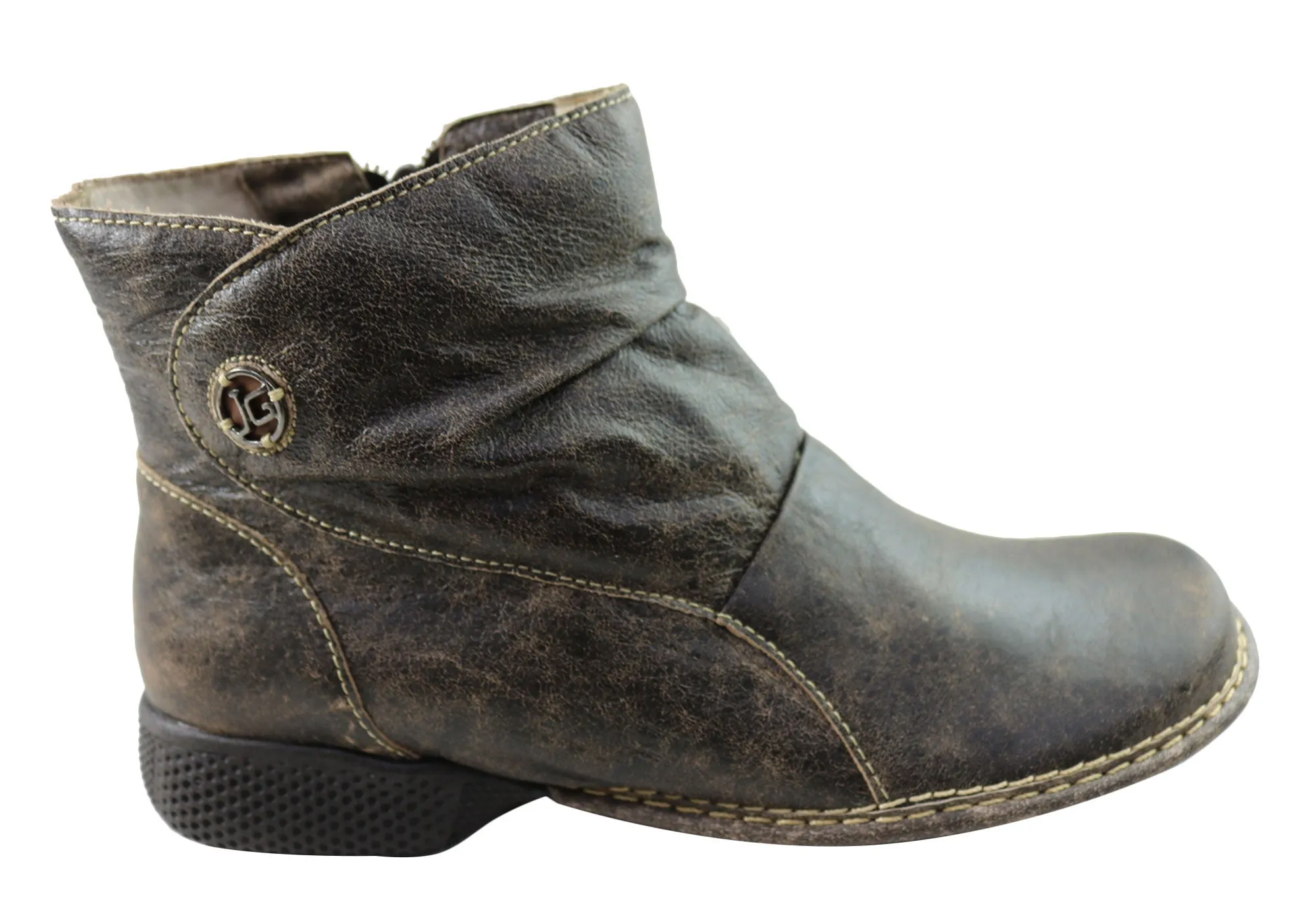Anti   Fatigue Flexible Frame Rainy Day Commuter J Gean Cove Womens Comfortable Leather Ankle Boots Made In Brazil
