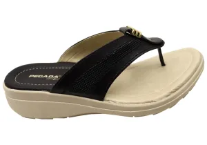 Classic Pair Pegada Ema Womens Comfortable Leather Thongs Sandals Made In Brazil