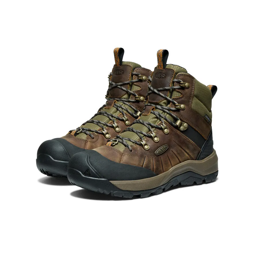 Men's Revel IV Polar Waterproof Boot  |  Bison/Orange Pepper Breathable Work Commute Orthopedic Design