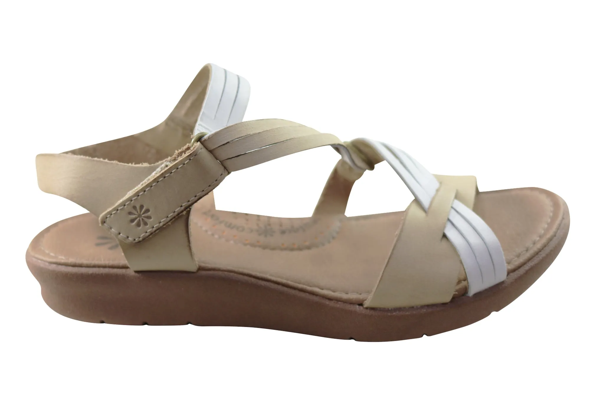 New Face Lottia Womens Comfortable Leather Sandals Made In Brazil Durable Fit Casual Footwear for Active Life