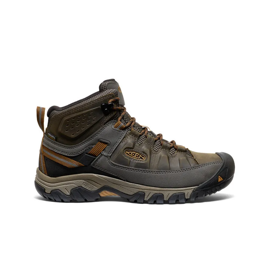 Men's Targhee III Waterproof Mid Wide  |  Black Olive/Golden Brown Modern Edge Padded Interior Weekend Wanderer