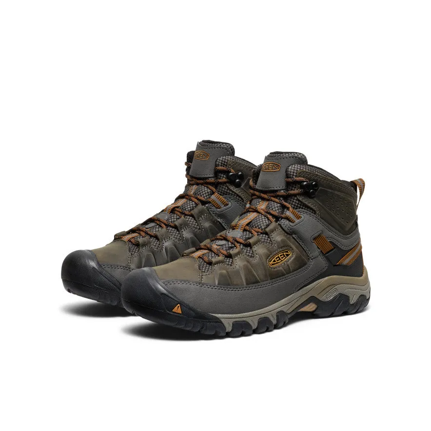Men's Targhee III Waterproof Mid Wide  |  Black Olive/Golden Brown Grippy Outsole Cold Climate Performance Wear