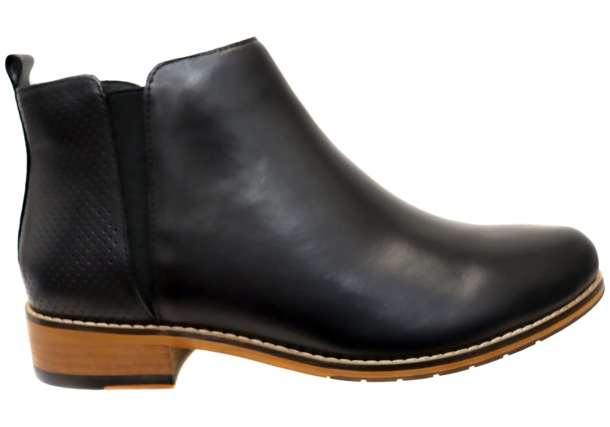 Florsheim Womens Comfortable Leather Mel Plain Toe Zip Boots Low Profile Windy Weather All-Purpose