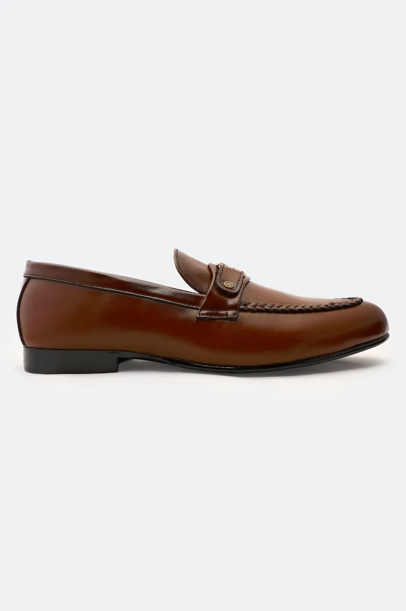 Semi Formal Rubber Sole Brown Formal Shoes For Men