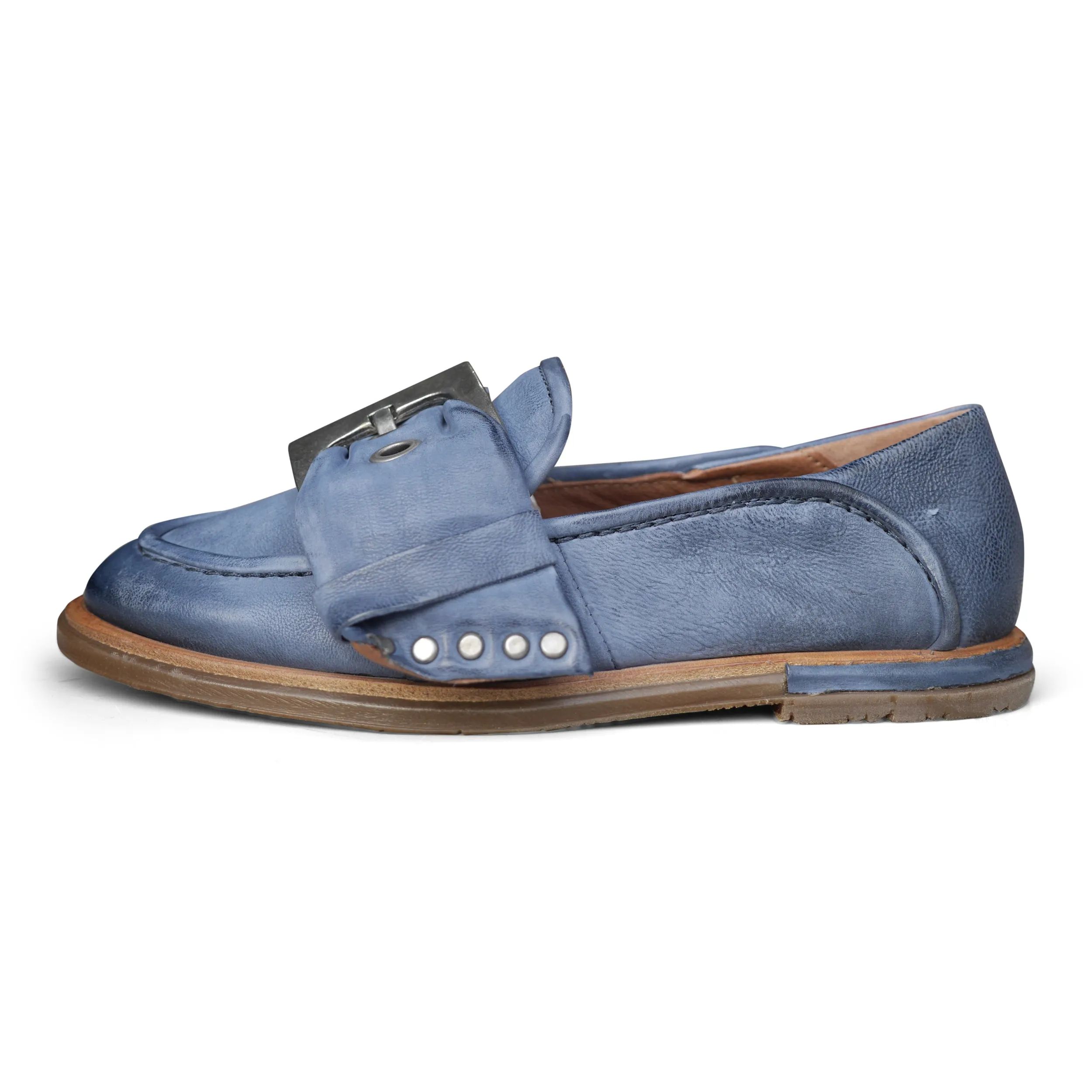 Carefree Day A74105 - Blue Buckled Loafer